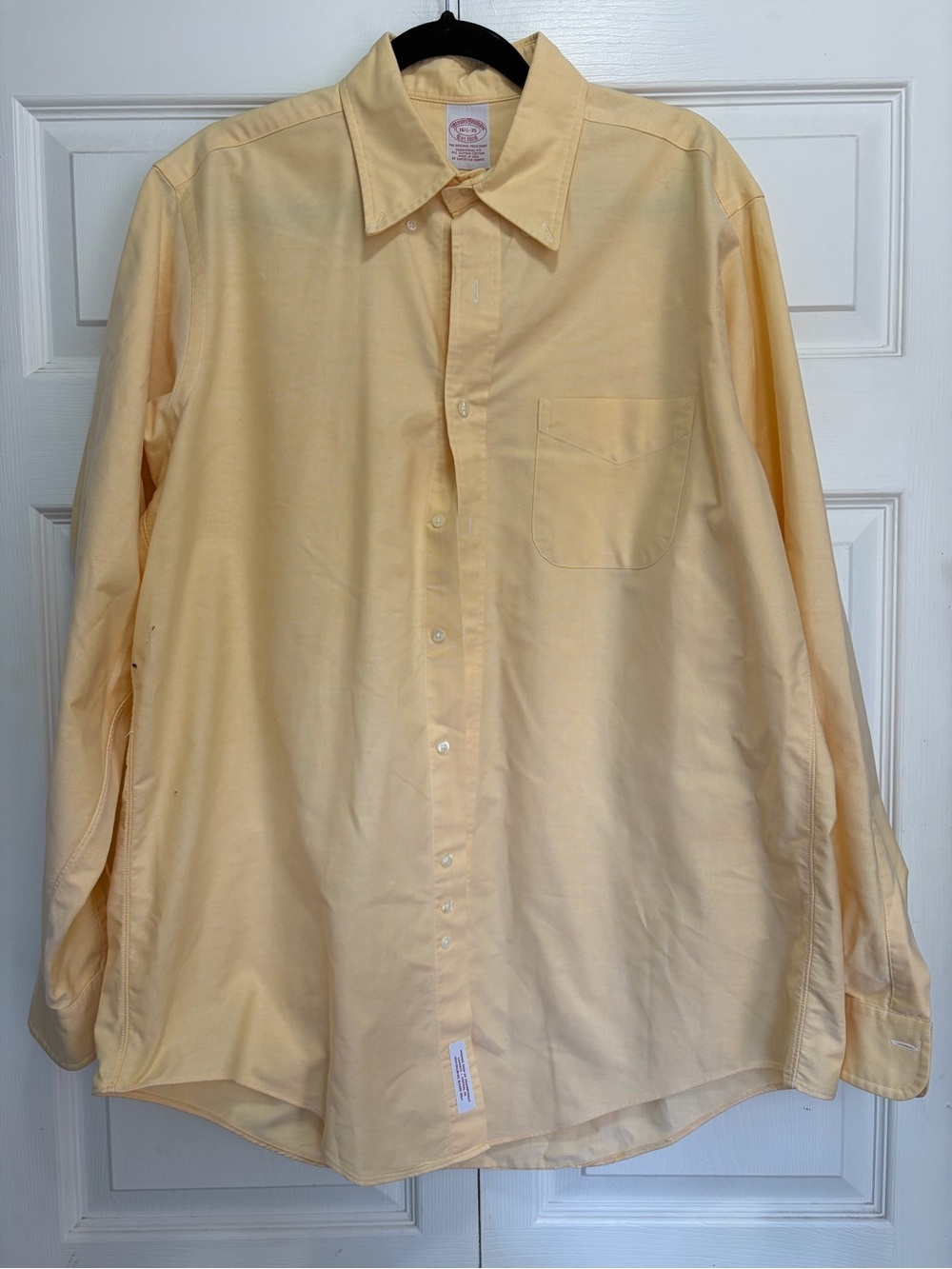 Brooks Brothers Pale Yellow Long-Sleeve Button-Down Shirt